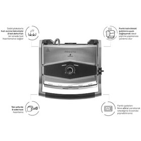 Resim Karaca Presto 2001 2000 W 6 Dilimli Izgara ve Tost Makinesi 