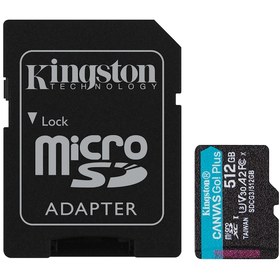 Resim Kingston Canvas Go Plus SDCG3/512GB 512GB DXC 170R A2 U3 V30 Hafıza Kartı + Adaptör 