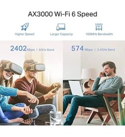 Resim NY Home RE705X, AX3000 Mbps Wi-Fi 6 Menzil Genişletici, Geniş Bant Güçlendirici, 1 Gigabit Bağlantı Noktalı Hotspot, 160 Mhz Kanallar, Dahili Access Point Modu 