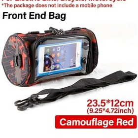 Resim Xuweiwei 1 Adet Camouflage Red Evrensel Motosiklet Elektrikli Bisiklet Asma Çantası Ön Depolama Çantası Aksesuar Kamuflaj Kırmızı 
