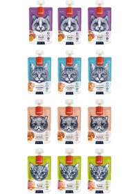 Resim Wanpy 4 Çeşit Karma Taze Kedi Et Ezmesi 12 x 90 G 