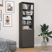 Resim Asra Trend %100 MDFLAM Koyu Gri Kapaklı Kitaplık K-38 