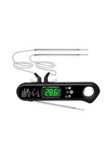 Resim Yuntech01 Foldable Dth-162 Et Sıcaklık Ölçer, Çift Probe, C/ F Dönüşümü, Alarm, Lcd Ekran, Magnet Ve Şişe Açıcı, Ev Ve Mangal Kullanıma Uygun 