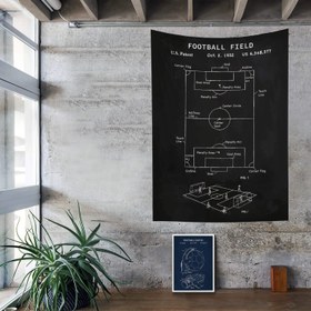 Resim Football Field Chalkboard - Futbol Sahası Duvar Örtüsü - 100 cm x 135 cm 