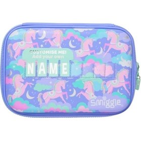 Resim Flyn Sert Kapaklı Kalemlik Mor Hardtop Id Pencil Case / Dayanıklı Okul Kalem Kutusu 