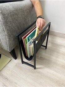 Resim TRIA HOME Mercan Koltuk Yanı Dergilik/Gazetelik/Kitaplık (Siyah) 