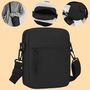 Resim Unisex Ayarlanabilir Çapraz Omuz Çantası - Fermuarlı ve Püskül Detaylı Hafif Naylon Mini Kare Çanta, Erkekler & Kadınlar için Günlük Kullanım Telefon Çantası (Siyah), Telefon Cüzdanı 