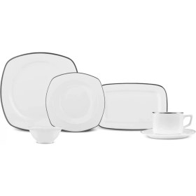 Resim Karaca Padoca 26 Parça 6 Kişilik New Bone Kahvaltı / Servis Seti Yarım Kare Platin 