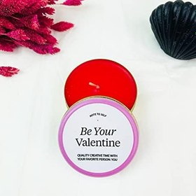 Resim giftmoda Be Your Valentine Tasarımlı Kokulu Teneke Mum (Beyaz) 