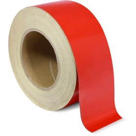 Resim Badem10 Reflektörlü Araç Oto Dış Aksesuar Reflektif Fosforlu Şerit Bant Kırmızı Düz Ikaz Bandı 5 Cm X 1 Mt 
