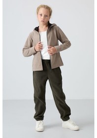 Resim Standart Fit Kapüşonlu 2li Paket Siyah-koyu Bej Kız Çocuk Sweatshirt - 75152 Siyah - Antrasit 