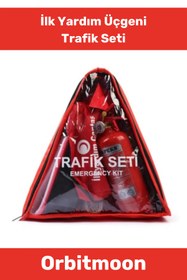 Resim Orbitmoon Uyumlu TSE Belgeli Bez Çantalı Üçgen Trafik Seti Karayollarına Uygun Araba İlk Yardım Üçgeni 