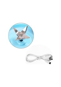 Resim Portatif Taşınabilir Usb Şarjlı Mikser El Blender Mavi 380 ML 