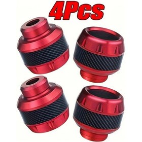 Resim Hightower 4 Adet Kırmızı Motosiklet Çatal Ve Lastik Koruyucu Alüminyum Alaşım Düşüş Koruması 