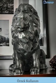 Resim Evene Biblo Dekoratif Obje Heykel Aslan Biblo Dekoratif Süs Eşyası Gümüş Eskitme Renk Model 36, ebiblomodel36 