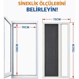 Resim Mef Sabit Kapı Sineklik Sök-Tak Kapı Sineklik Özel Ölçü Üretim 0-90 cm x 0-220 cm 