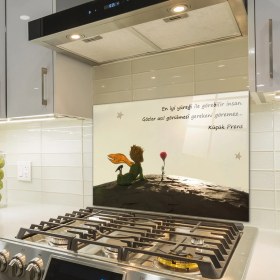 Resim Decorita Cam Ocak Arkası Koruyucu | Küçük Prens - Gözler | 49,5cm X 76cm 