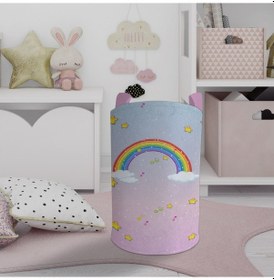 Resim Mekta Home Bebek Ve Çocuk Odası Seksek Ve Gökkuşağı Desenli Oyuncak Sepeti Renkli Çok Renkli 