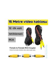 Resim 16 Metre Araç Kamerası Video Kablosu Tetiklemeli Rca Soket 
