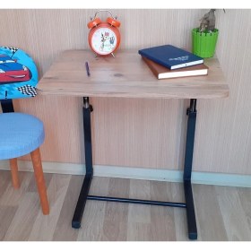 Resim Depolife Çocuk Ders Çalışma Notebook Masası Boyu Ayarlanabilir Çekyat Sehpası Ceviz Renk 