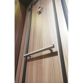 Resim Tezdoor Statik Siyah Renk Kasalı Kabartmalı Desenli Model Daire Kapısı, Çelik Kapı, Villa Kapısı 