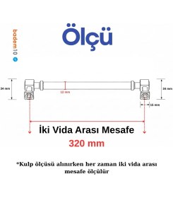Resim Badem10 Talas Soft Antik Metal Düz Kulp 320 mm Mobilya Çekmece Dolap Kapak Kulpu Dayanıklı Kulbu Kulpları 