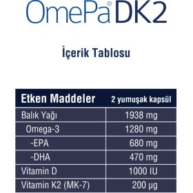 Resim DK2 100 Yumuşak Kapsül D3K2 Omega 3 Balık Yağı 