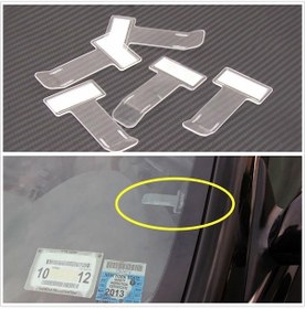 Resim jmsstore 5 Adet Şeffaf Otopark Bilet Tutucu Klip Plastik Zamanlama Bilet Tutucu Araç Ön Camı 