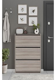 Resim Ceha 3'lü Düşer Kapaklı Ahşap Ayakkabılık - Toledo A.AYK-3/TOLEDO 