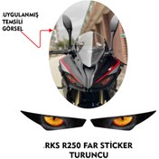 Resim MOTOSEPETİM RKS R250 UYUMLU FAR KAPLAMA STİCKER TURUNCU 2023/24 