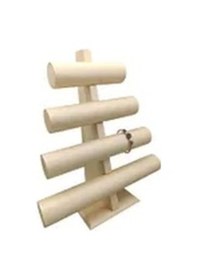 Resim Yerli Üretim Lüx İmera Deri Kumaş Krem Renk Boy 38 Cm En 33 Cm Tekli T Model Bilezik Sergileme Çok Renkli 