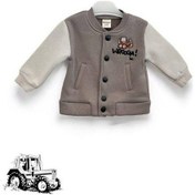 Resim Erkek Bebek 3 İplik Sırt Baskılı Şardonlu Kolej Ceket-15452 Kahverengi 