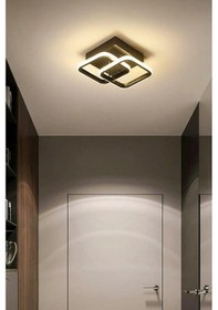 Resim Kira Siyah Renk Salon Mutfak Hol Beyaz Led 2 Li Avize Siyah 