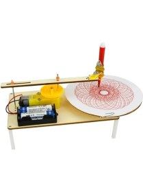 Resim Ahşap Dıy Pilli Çizim Robotu 