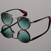 Resim 1 Adet Unisex Y2K Retro Yuvarlak Gözlük - Kırmızı Vurgulu Tam Çerçeve, Erkekler & Kadınlar için Hafif Polikarbonat Gözlük, Günlük ve Resmi Kıyafetler için Moda Aksesuarı 