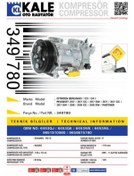 Resim KALE 349780 KLİMA KOMPRESÖRÜ P207-C3 1.4-1.6-P307-C4 1.4-1.6-2.0- 