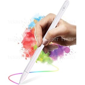 Resim Apple Uyumlu iPad Pro 12.9 5. Nesil 2021 Active Stylus Özel Yazı / Çizim Kalemi Palm Rejection Dokunmatik Kalem 
