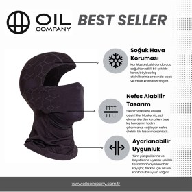 Resim Oil Company Haki Balaklava Termal Kar Maskesi Unisex 