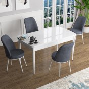 Resim Canisa Concept Han Serisi 70X114, Açılabilir Mdf Mutfak Masa Takımı, Beyaz Masa ve 4 Sandalye 