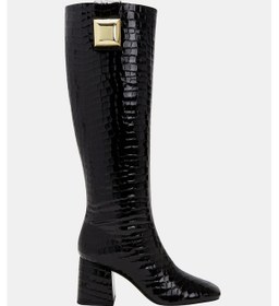 Resim Katy Perry Geminni Kadın Siyah Croco Topuklu Çizme Siyah 