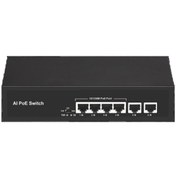 Resim ODS 4port +2 UPLINK 60w FULL PoE 08ODS-4P2U 10/100 Yönetilemez Switch Uyumlu 