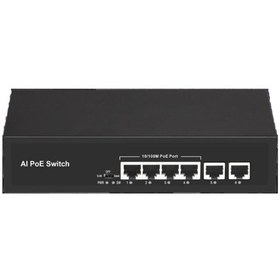 Resim ODS 4port +2 UPLINK 60w FULL PoE 08ODS-4P2U 10/100 Yönetilemez Switch Uyumlu 