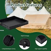 Resim Orolotay Taşınabilir duş teknesi, 41 x 41 katlanabilir duş teknesi ve lavabo tabanı, çıkarılabilir tahliye borusu, karavan, dış mekan için ideal 