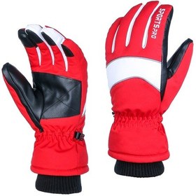 Resim Kar Ve Kayak Tam Parmak Dokunmatik Ekran Kış Eldivenleri Su Geçirmez Ve Rüzgar Geçirmez Erkekler Kadınlar Soğuk Hava Kayak Snowboard Motosiklet Açık Hava Kırmızı-m Kırmızı 