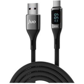 Resim Juo 66W Dijital Led Ekranlı Örgülü Usb-a To Usb Type-c Hızlı Şarj ve Data Kablosu 2M 