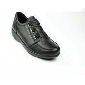 Resim Scavia 142 Kadın Lastikli Deri Ayakkabı Siyah 001 