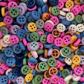 Resim 100 adet Ahşap Dört Delikli Düğme, Macaron Renkli Yuvarlak DIY Düğmeler - Dikiş ve Örgü Projeleri için Mükemmel 