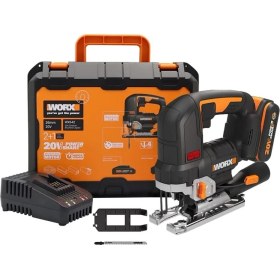 Resim Worx WX542 20VOLT 2.5AH. Li-Ion Tek Akülü Profesyonel Kömürsüz Şarjlı Dekupaj Testere 