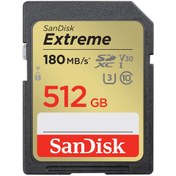 Resim SanDisk Extreme 512GB 180MB\u002Fs SD UHS-I 4K UHD Hafıza Kartı SDSDXVV-512G-GNCIN 