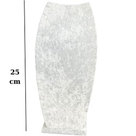 Resim ÖZER KUTU Kolye & Zincir Standı Ayaklı Gri Süet 3.boy (26 Cm ) 